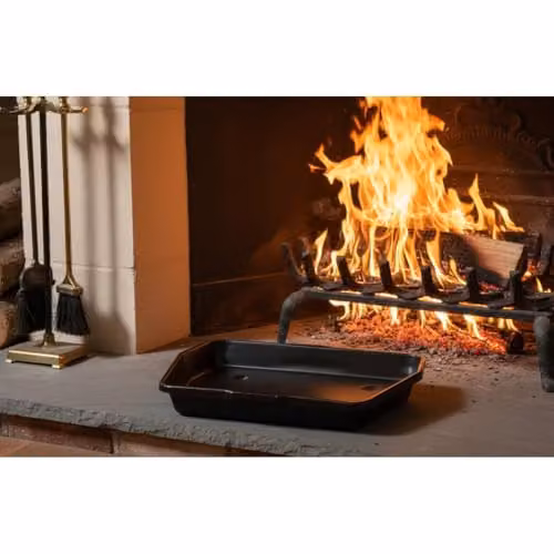 Almineez Traditional Steel Ash Pan in Black, Width: 28 cm – 2