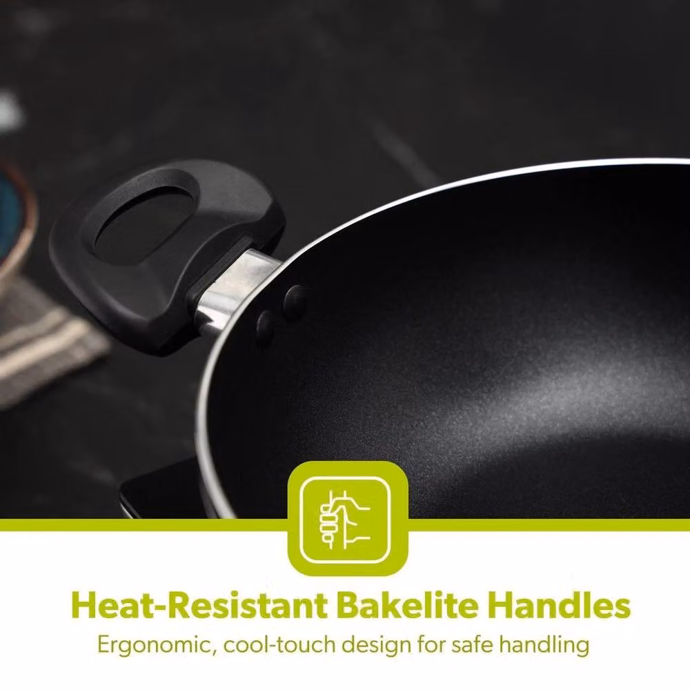 PAWNORA Non-Stick Ceramic Induction Wok Pan in Black – 4