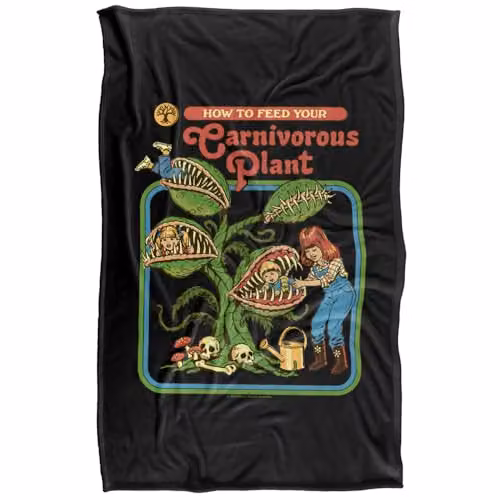 Steven Rhodes Carnivorous Plant Silky Touch Super Soft Fleece Throw Blanket, Multicolour, W/D/H: 91 x 147 cm – 5
