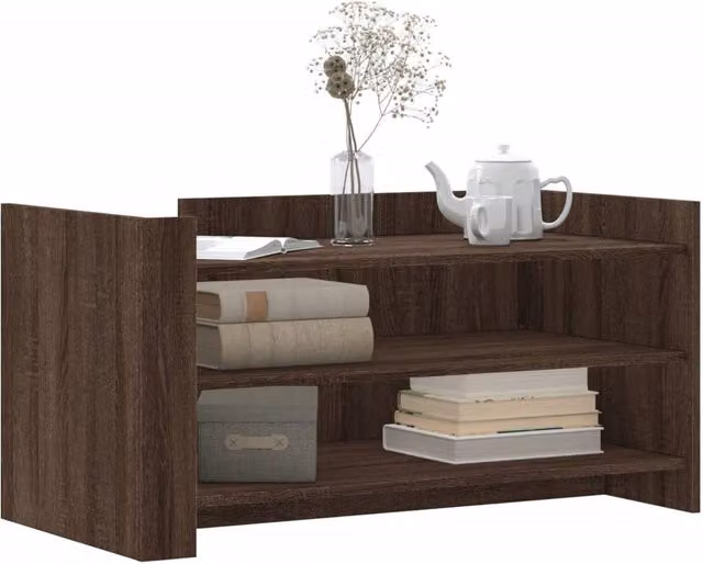 Berkfield Home Modern Brown Oak Coffee Table, W/D/H: 100 x 50 x 50 cm – 1