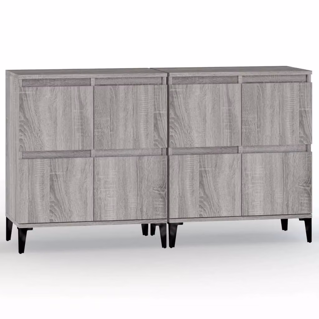 Berkfield Home Set of 2 Grey Sonoma Sideboards in Engineered Wood, W/D/H: 60 x 35 x 70 cm – 2