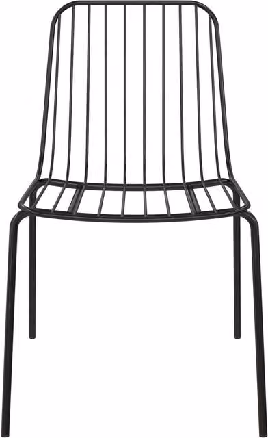 Caden Metal Wire Dining Chairs, Set of 2, Black Matt