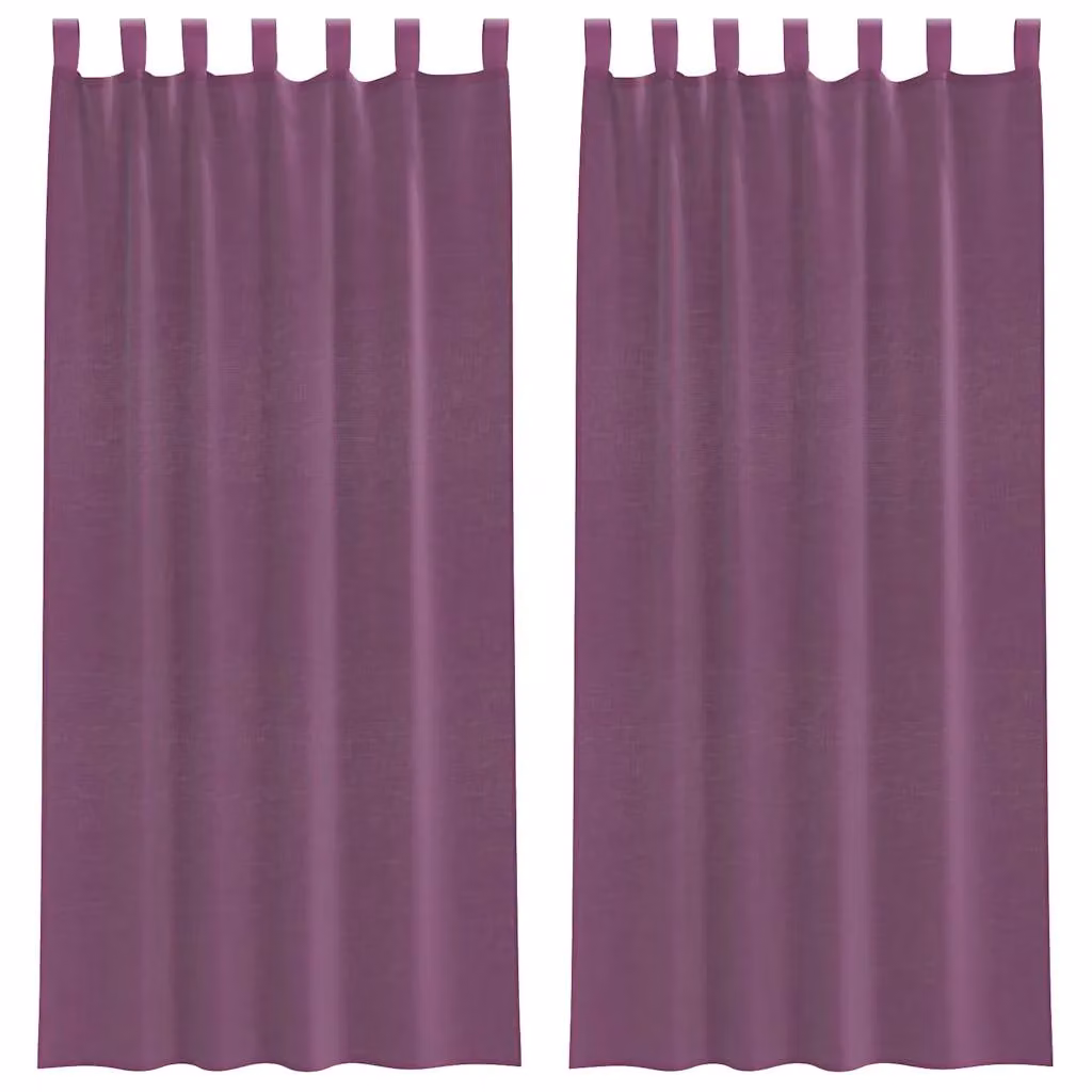 Berkfield Home Purple Voile Fabric Panel Curtains with Tabs, 2 Pack, W: 140 cm, H: 245 cm – 2