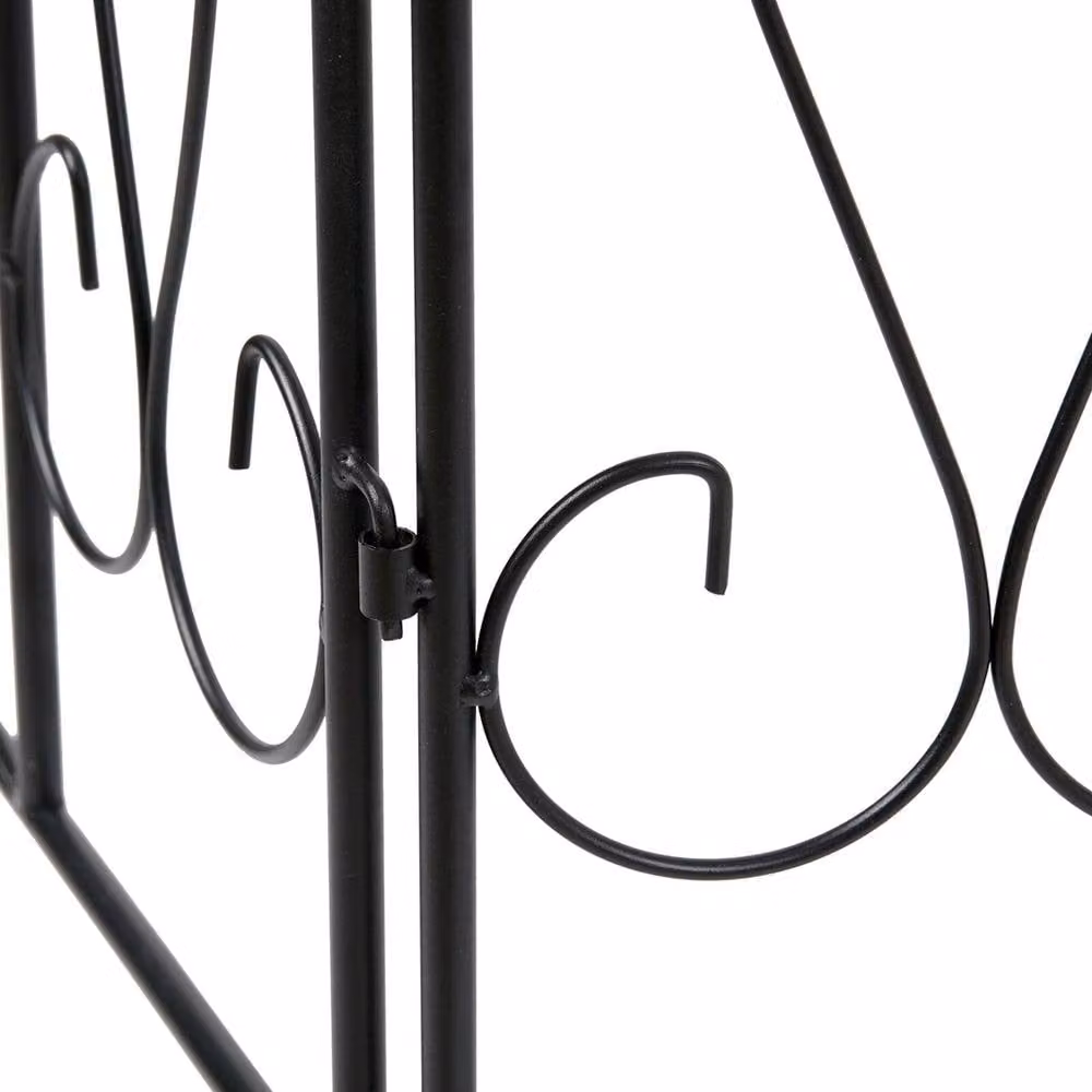 NESTLUNE 5-Piece Decorative Metal Garden Flower Bed Fence in Black, Height: 80 cm, W/D/H: 100 x 15 cm – 4
