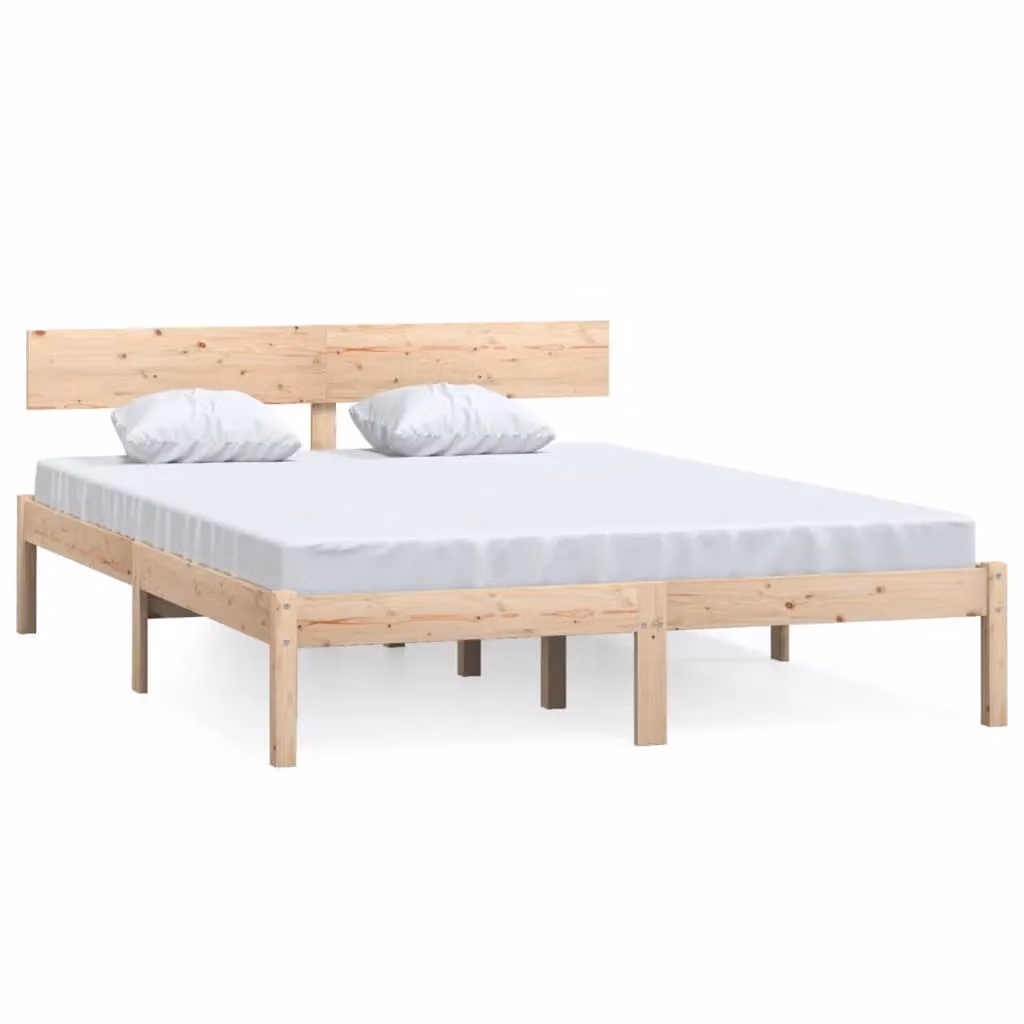 Berkfield Home Small Double Solid Wood Pine Bed Frame, Brown, W/D/H: 120 x 190 cm – 2