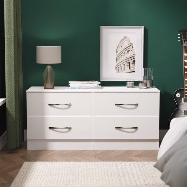 Avon Ready Assembled 4 Drawer Bed Box in White Matt – 1