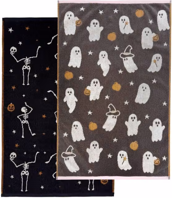 Allure Bath Fashions Odyssey Collection Halloween Hand Towels, Pack of 2, Multicolour and Black, 100% Cotton, W: 50 cm x H: 80 cm