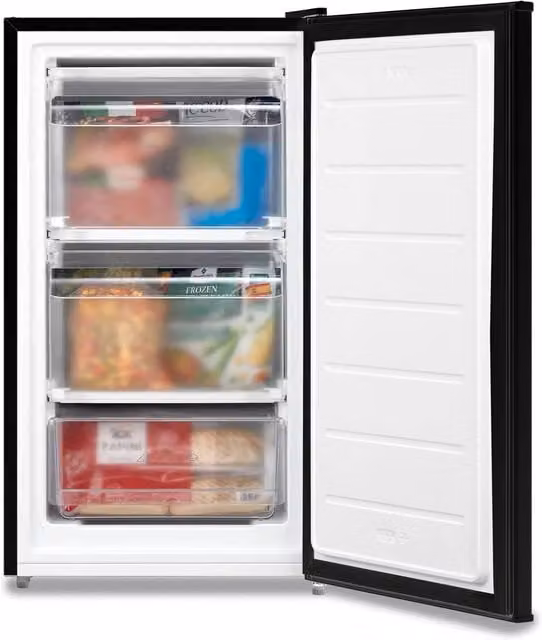 Living and Home 60L Freestanding Under Counter Upright Freezer with Adjustable Thermostat and Reversible Door, Black, W/D/H: 44.5 x 41.0 x 84.5 cm – 1