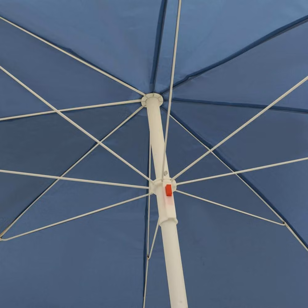 Berkfield Home Blue Polyester Beach Umbrella, Diameter: 240 cm – 2