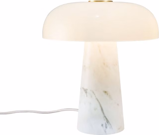 Nordlux Minimalist Table Lamp with White Marble and Gold Brass Base, E14
