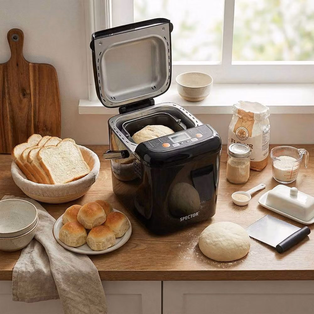 Spector Stainless Steel Bread Maker with Timer and Keep Warm Function, Black – 3