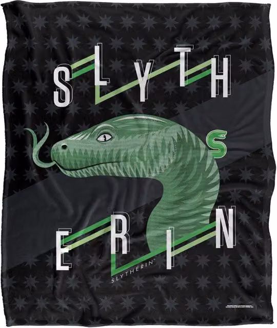 LOGOVISION Harry Potter Slytherin Throw Blanket, Multicolour and White, W: 152 cm, D: 127 cm – 6