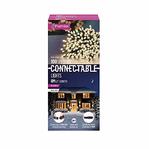Premier 100 Warm White Connectable LED Christmas Lights – 2
