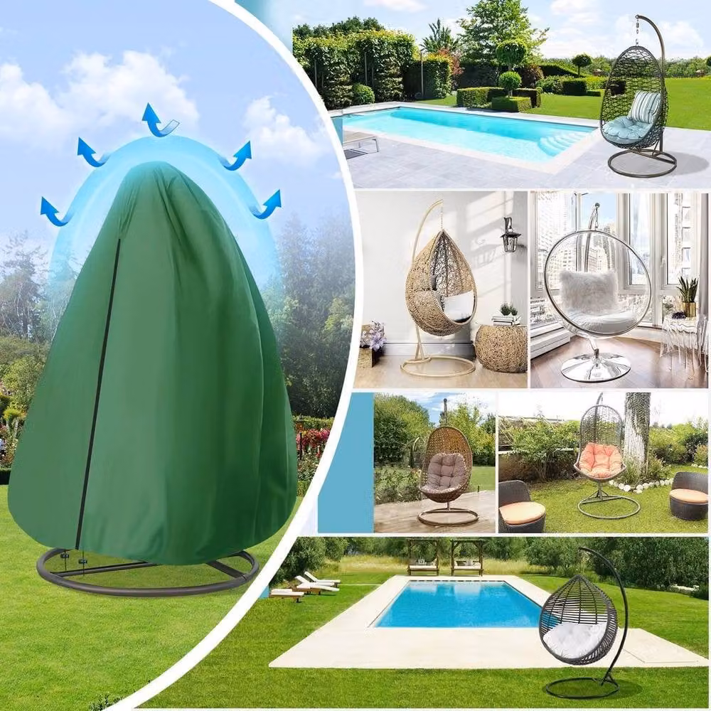 EONLION Green Waterproof Hanging Swing Egg Chair Cover for Armchairs, Diameter: 100 cm – 4