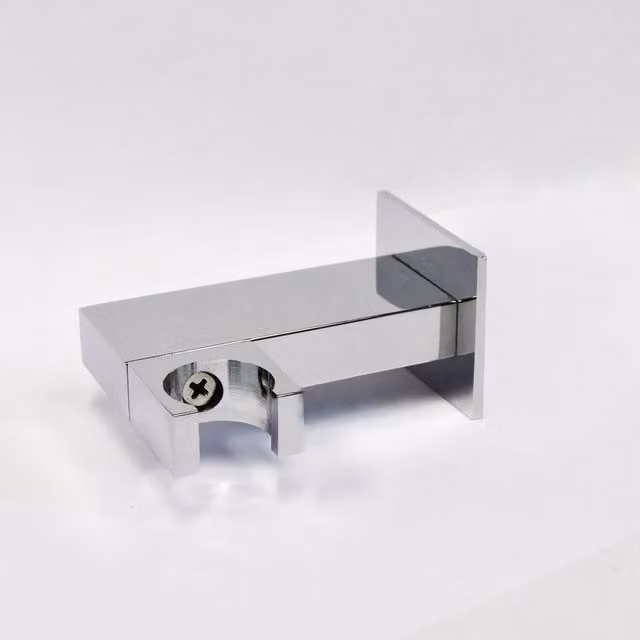Nes Home Chrome Brass Square Wall Mounted Elbow Shower Handset Bracket Holder in Silver