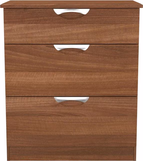 2 U Holborn Ready Assembled 3 Drawer Deep Chest in Walnut