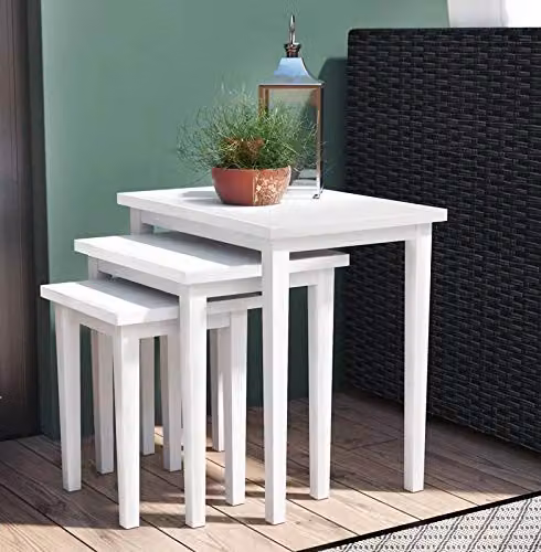 Julian Bowen Cleo Nest of Tables in White Rubberwood – 2