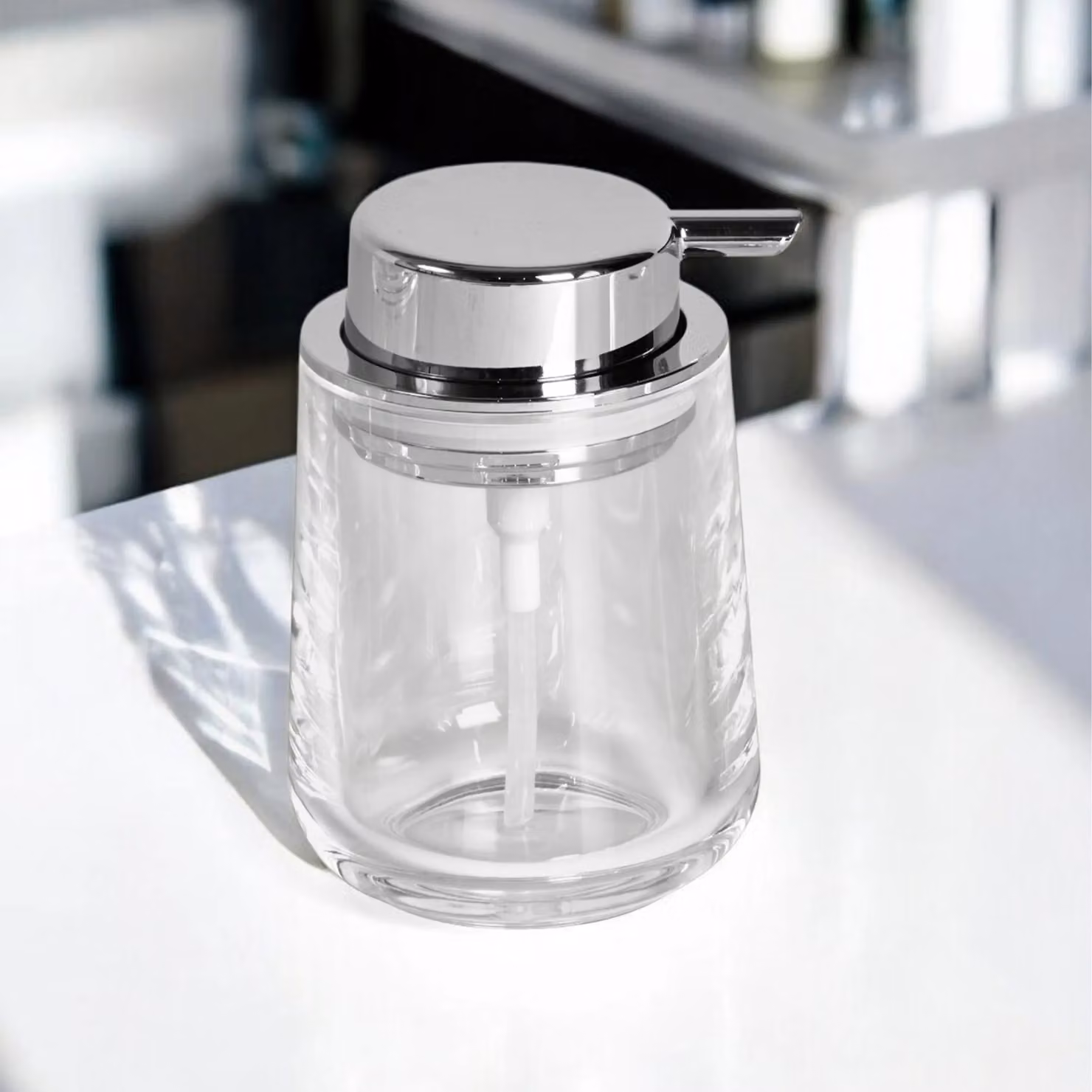Showerdrape Clarion 3 Piece Transparent Acrylic Bathroom Accessory Set including Soap Dispenser, Soap Dish and Toothbrush Holder – 2