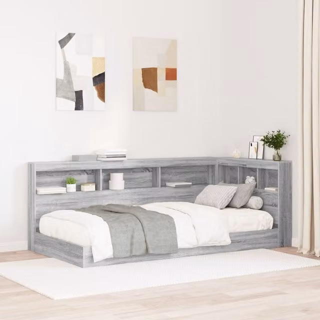 Berkfield Home Grey Sonoma Storage Headboard with Integrated Shelf, Width: 90 cm