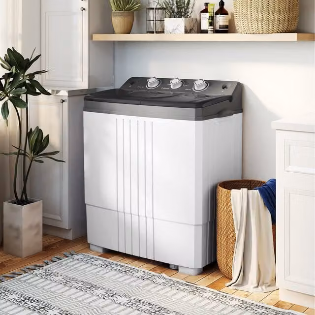 Costway Portable Top Loader Freestanding Washing Machine, Grey