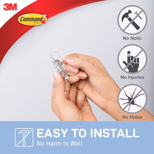 3M Command Small Clear Wire Hooks with 12 Adhesive Strips – 4