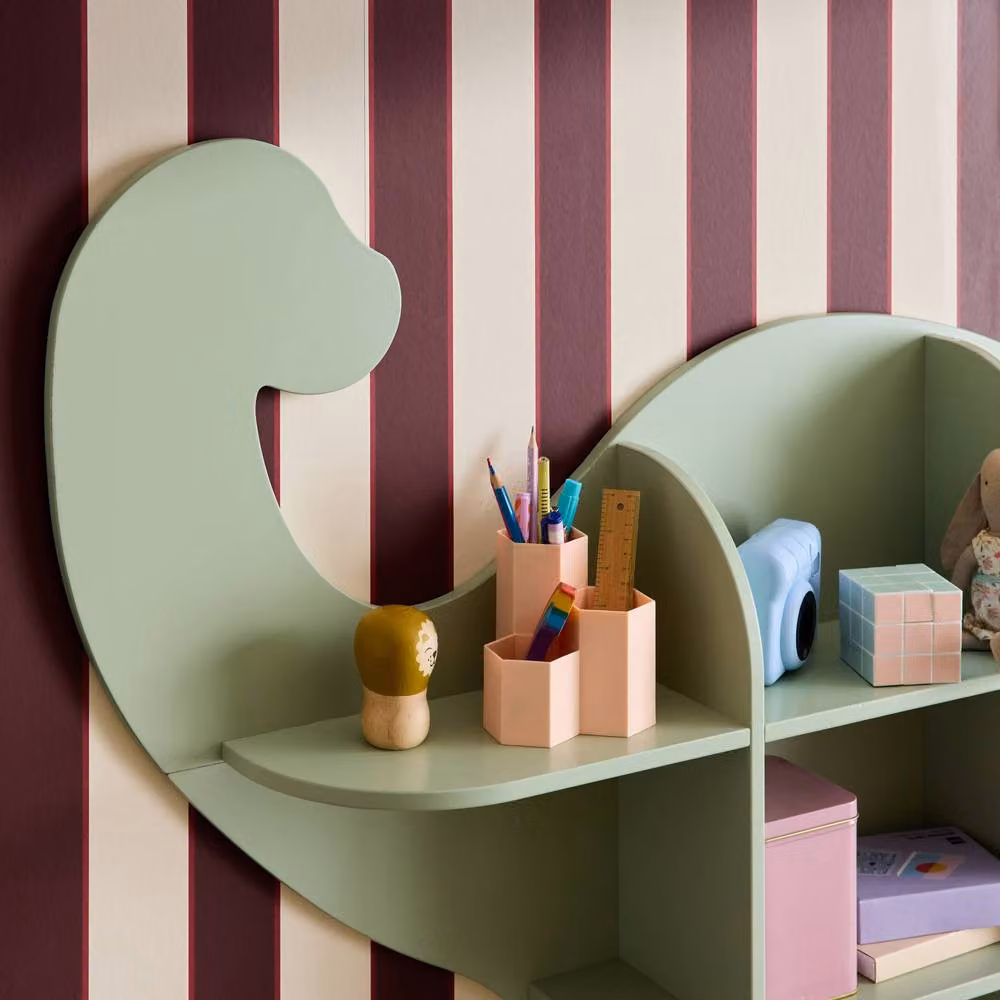 sweeek Dinosaur Wall Shelf with 5 Storage Spaces in Green – 4