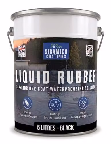 Siramico Coatings Liquid Rubber Roof Coating, Black, 5 Litres – 1