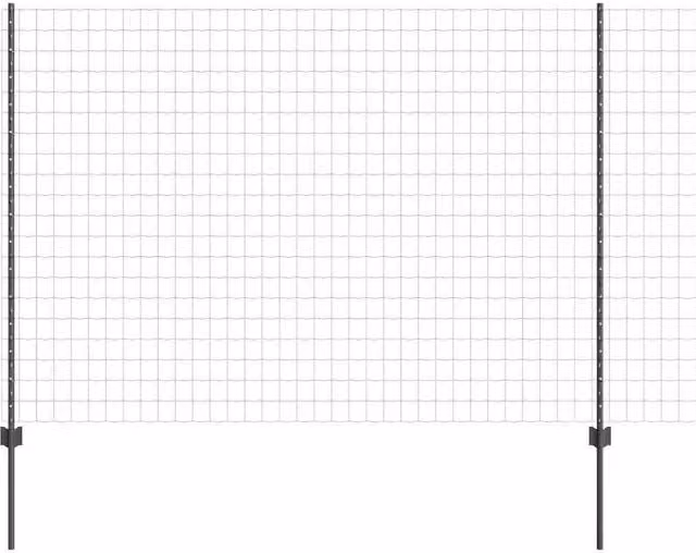 Berkfield Home Euro Fence Steel U-Profile with 10 U Posts, Grey, W: 10 m, H: 1.5 m