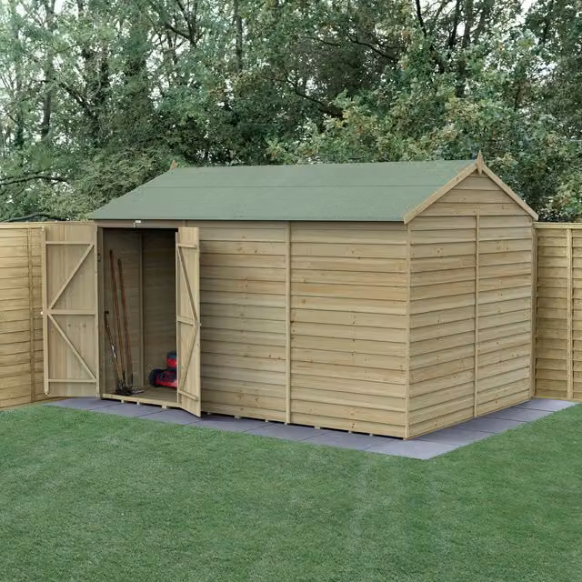 4LIFE Reverse Apex Wood Shed in Brown