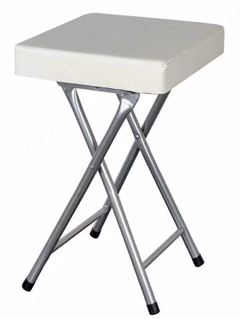 EONLION Cream Soft Padded Compact Folding Stool for Home and Office