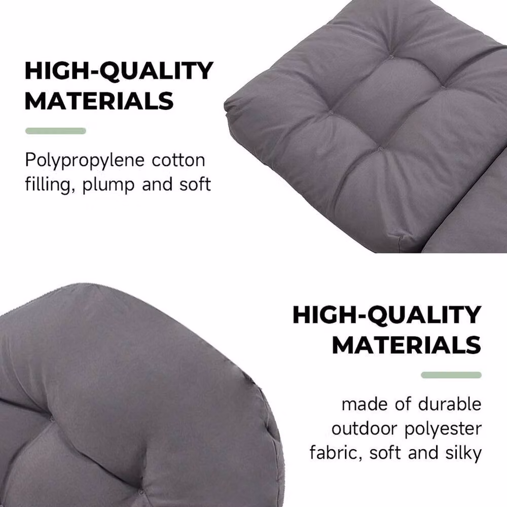 PAWNORA Chair Cushion in Dark Grey, W: 125 cm, D: 53 cm, H: 8 cm – 4