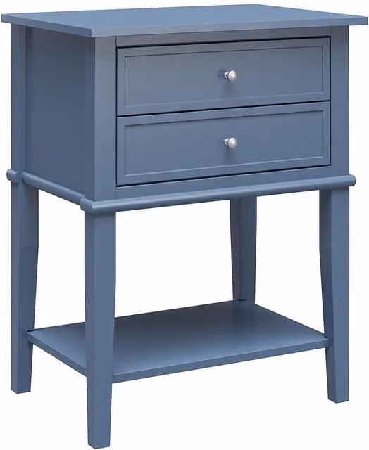 Ameriwood Home Franklin Accent Table with 2 Drawers in Stone Blue