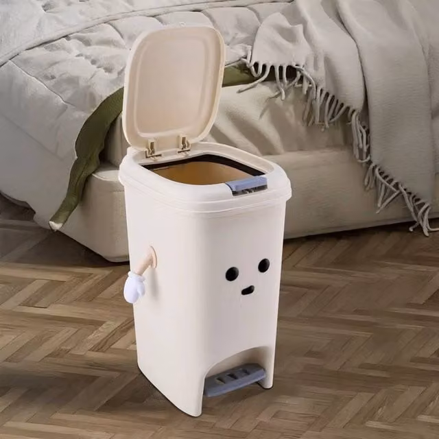 EONLION 8L White Plastic Pedal Bin for Kitchen Waste, Height: 29.5 cm – 1