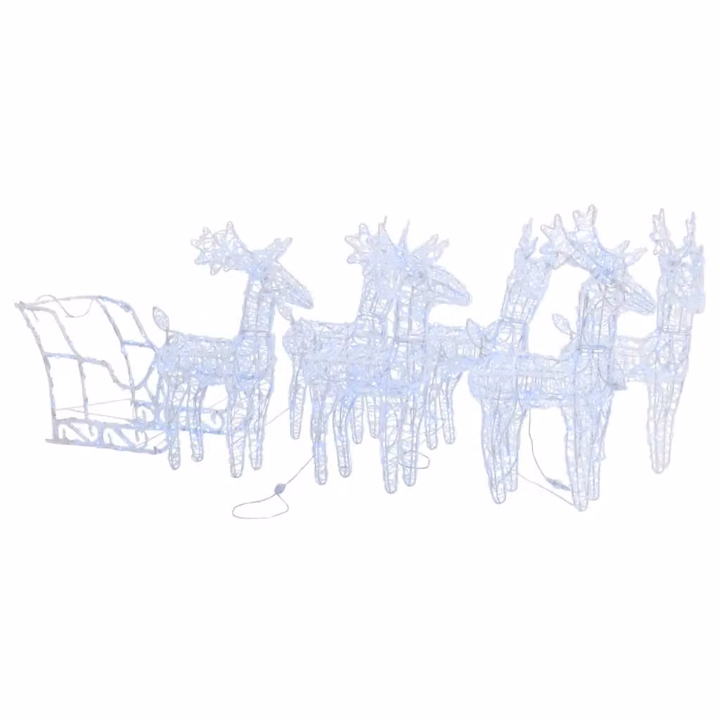 Berkfield Home Reindeers and Sleigh Christmas Decoration with 320 Multicolour LEDs – 2