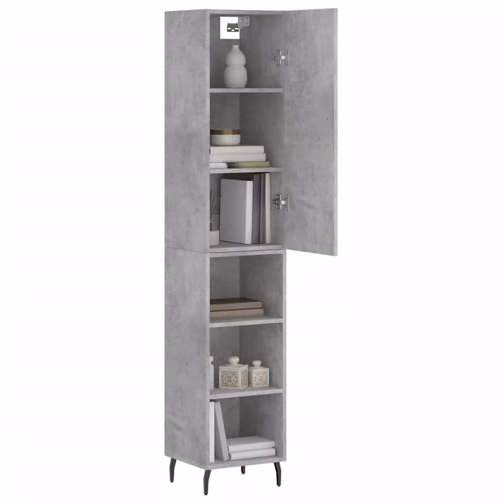 Berkfield Home Highboard in Concrete Grey, H 180 x W 34.5 x D 34 cm – 2