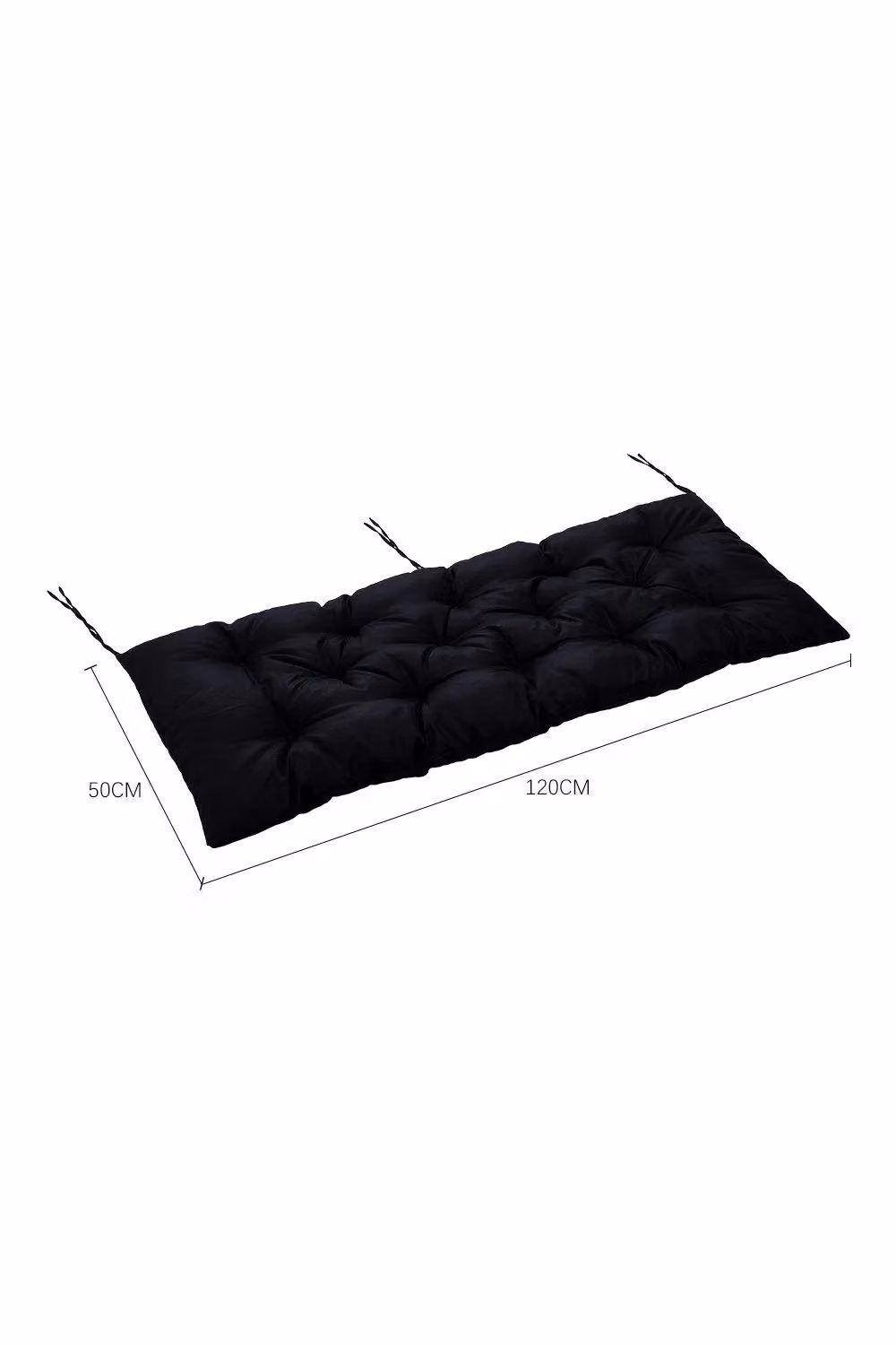 Garden Sanctuary Black Waterproof and Sunproof Outdoor Bench Cushion, W: 120 cm, D: 50 cm – 2