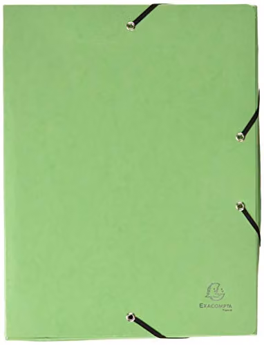 Exacompta IDERAMA A4 Document Filing Box with Elastic Bands in Multicolour Glossy Card, Spine: 4 cm, W: 25 cm, H: 33 cm