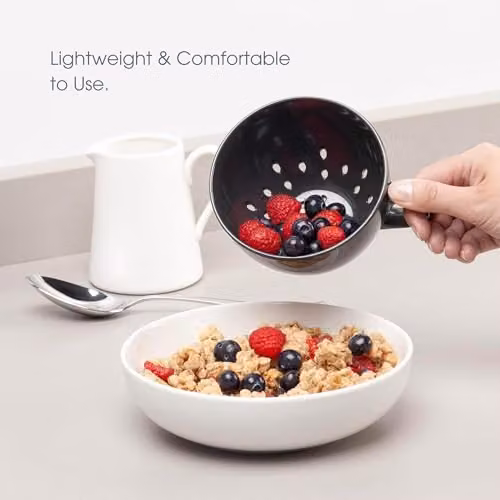 Zeal Melamine Berry Colander with Handles, Grey, 10 cm – 3