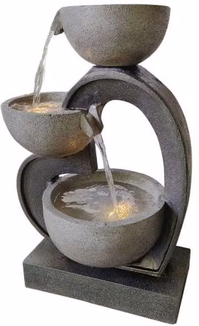 Tranquility Fantasy Falls Contemporary Grey Stone Cascade Water Feature