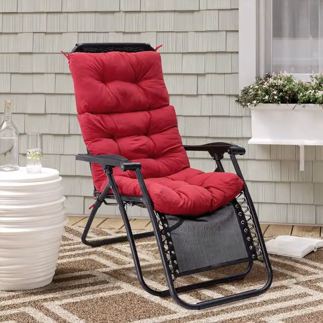 Garden Sanctuary Waterproof Thickened Recliner Cushion in Red, W: 130 cm