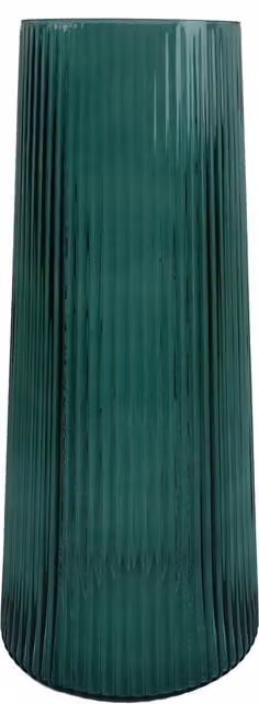 Leaf Modern Striped Green Glass Tabletop Vase