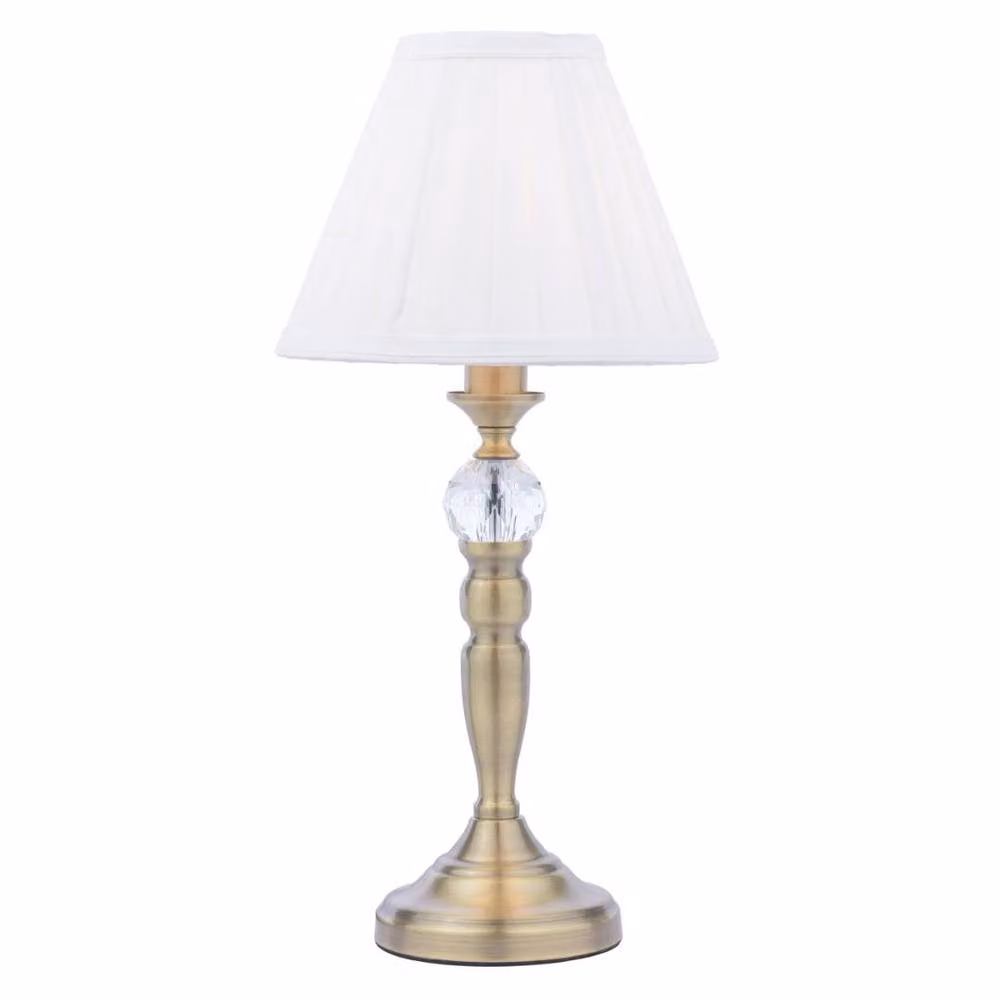 Pagazzi Edwina Antique Brass Touch Table Lamp in Gold and White – 2