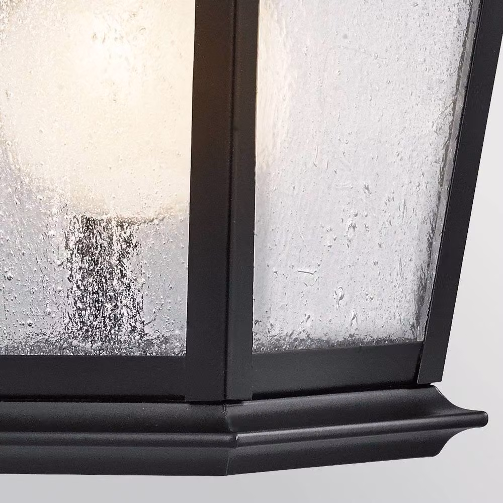 Netlighting Mount Vernon Small Black Wall Lantern with Transparent Glass IP44 – 4