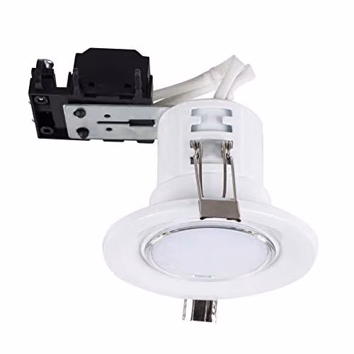 MiniSun Pack of 6 Modern Fire Rated Recessed LED Ceiling Downlights in White with Included GU10 Cool White Bulbs