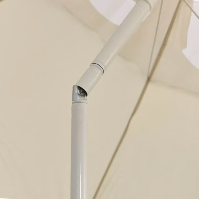 Berkfield Home Elegant Beach Umbrella in Sand Yellow and Ecru, Diameter: 300 cm