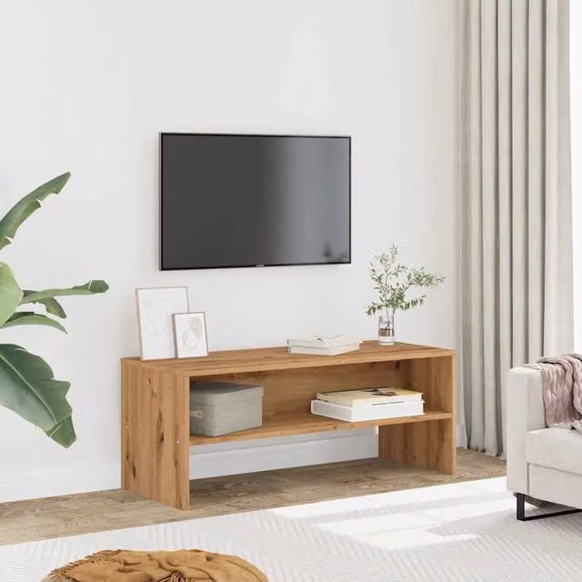 Berkfield Home Artisan Oak TV Cabinet in Brown, W/D/H: 100 x 40 x 40 cm