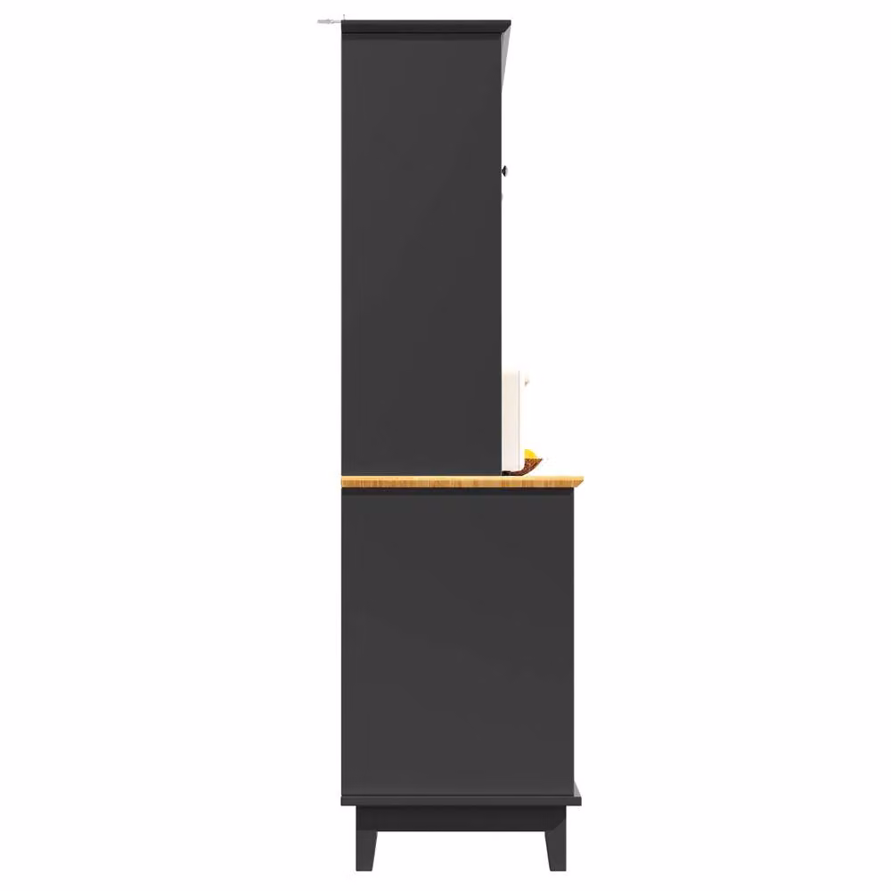BTM Tall Kitchen Cabinet in Black with LED Lighting, Internal Drawers and Snack Storage, W/D/H: 40 x 57.69 x 179 cm – 4