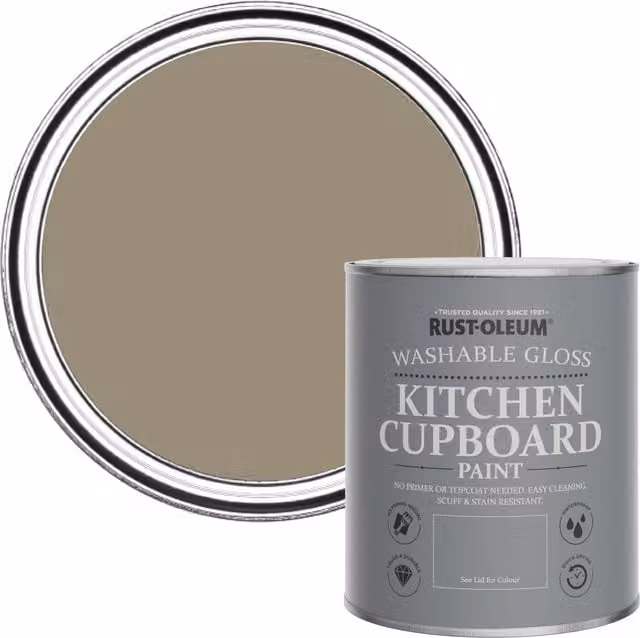 Rust-Oleum Kitchen Cupboard Paint in Gloss Finish, Caf Luxe, Brown, 750ml