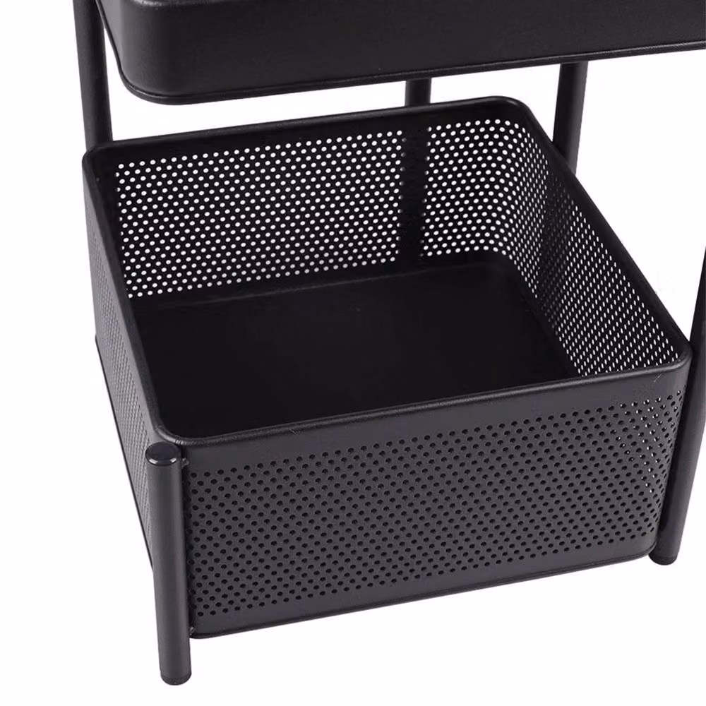 Garden Sanctuary 4-Tier Metal Kitchen and Balcony Storage Rack with Wheels in Matt Black – 8