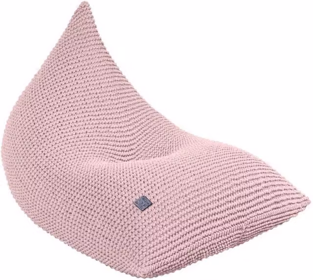 Zuri House Kids Knitted Beanbag in Powder Pink, W/D/H: 60 x 90 x 60 cm